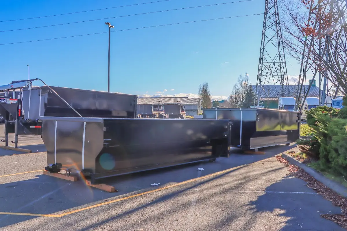 Roll-off dumpster ready for waste disposal at job site for Cleanout Dumpster Rental in District Heights